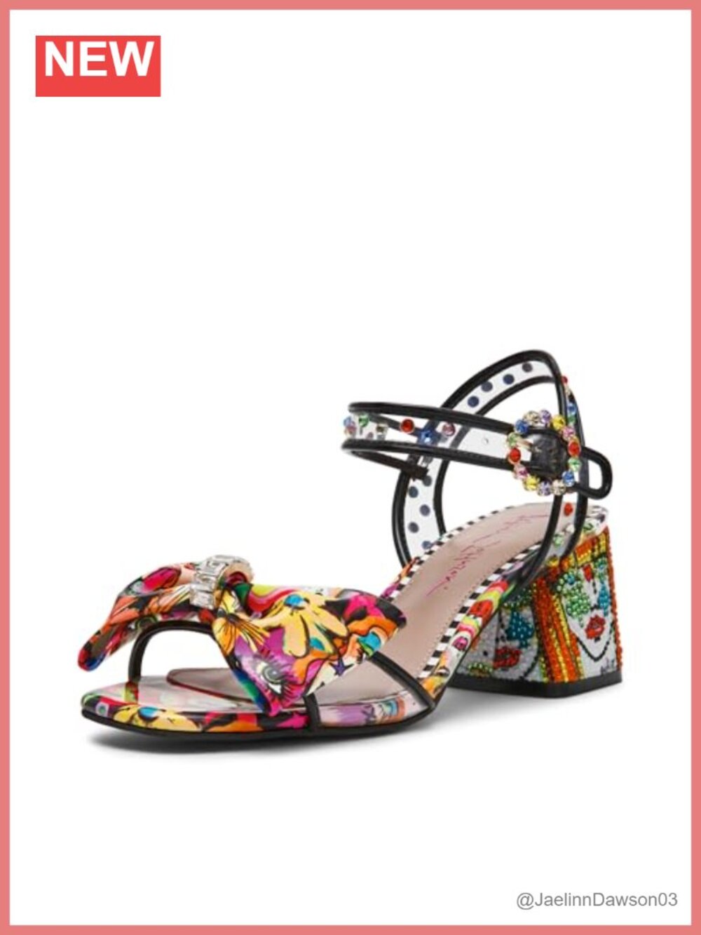 Rhinestone Strappy Block Heel Sandals for Weddings Parties